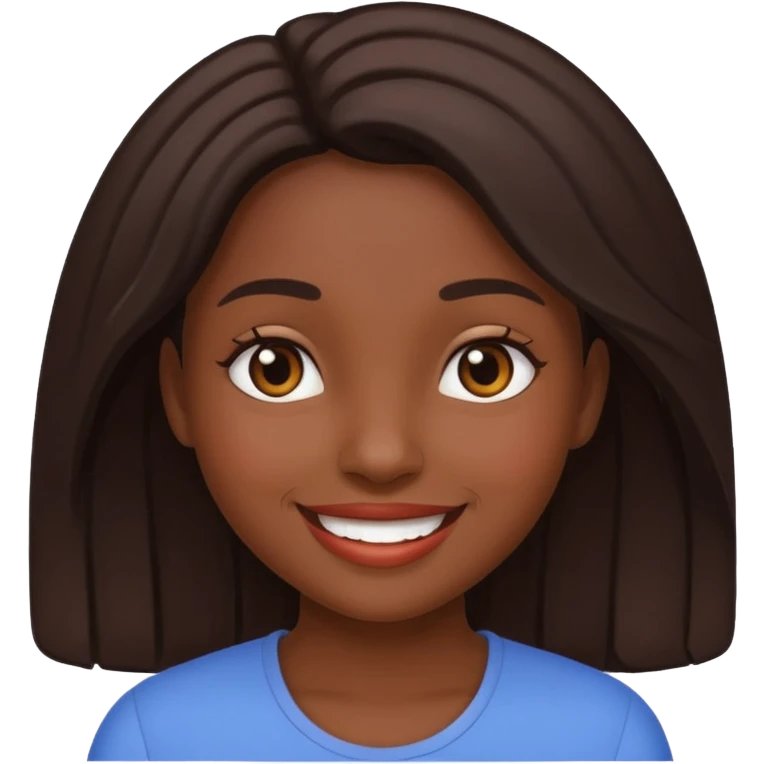 Une fille à la peau noire qui souris  emoji