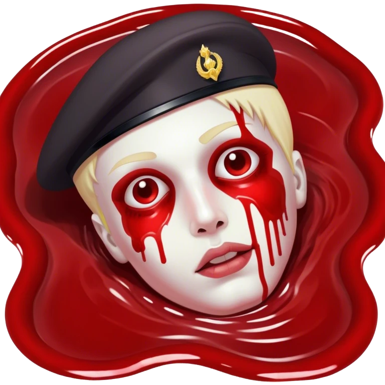 dead soldier lies in a pool of blood emoji