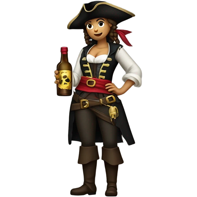 female pirate white with alcohol emoji