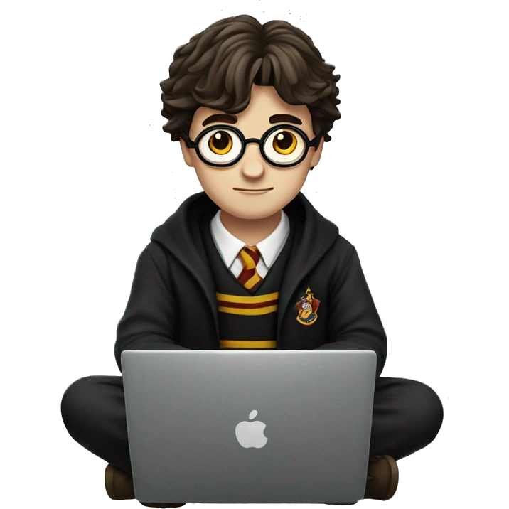 Harry Potter works on a laptop emoji