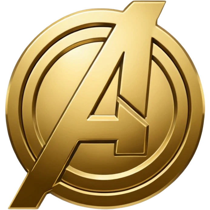 avengers logo gold color with transparent background emoji