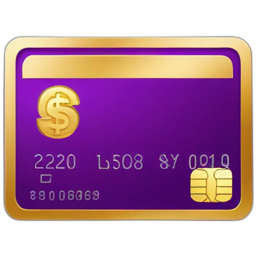 Dark Purple Credit card with huge golden euro sign emoji