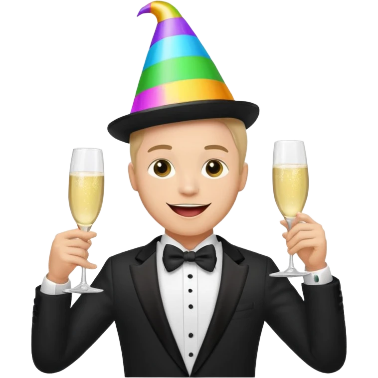a guy excited with some party background  emoji