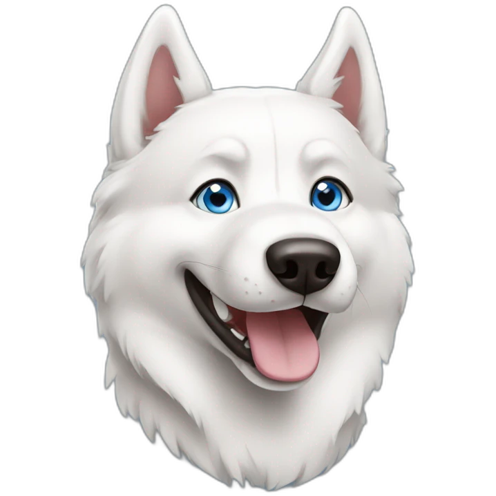 Happy white husky  blue eyes emoji