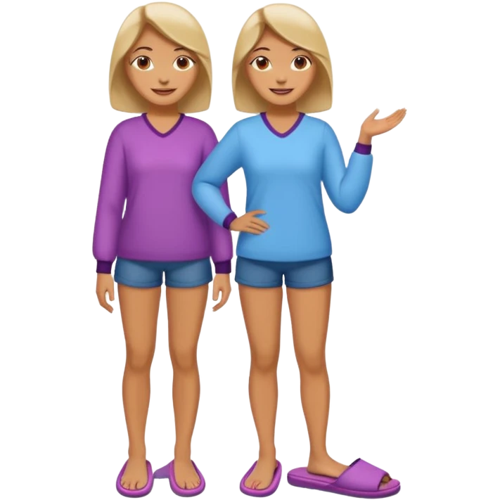 woman model standing with slippers on her feet emoji
