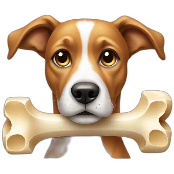 dog with a bone in its thinking emoji