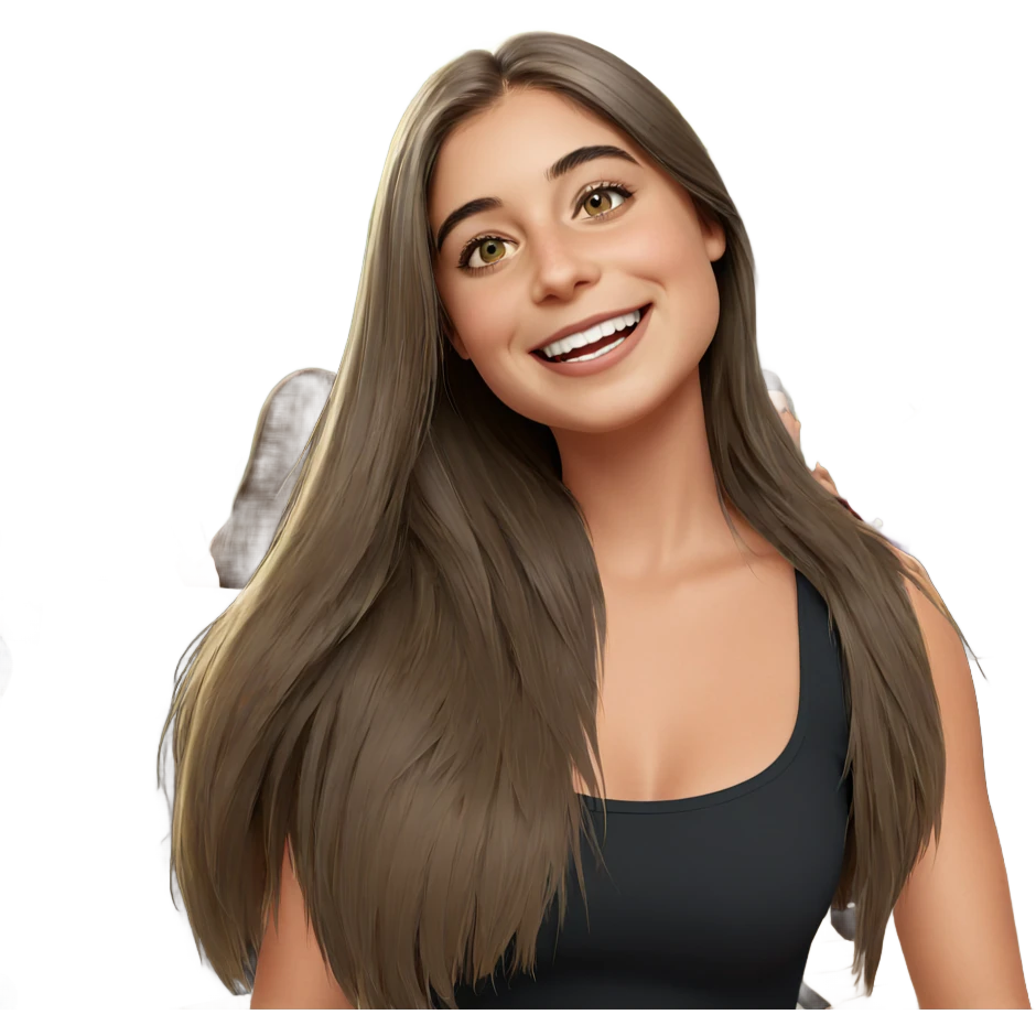 happy girl among friends emoji