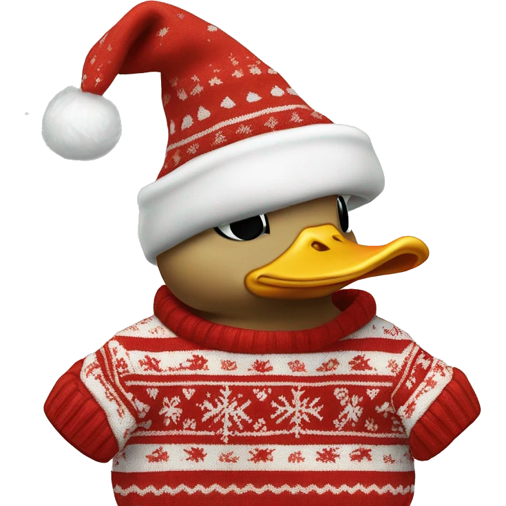 Duckling with Christmas sweater ￼￼ emoji