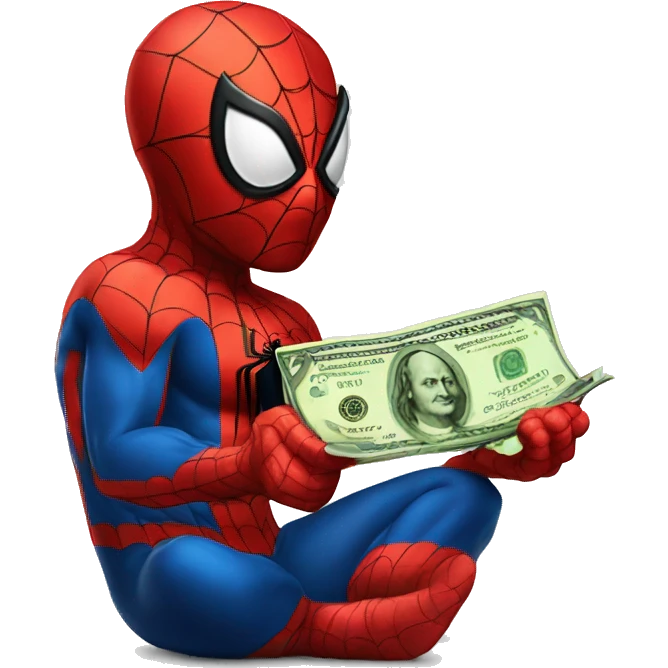 spiderman with money emoji
