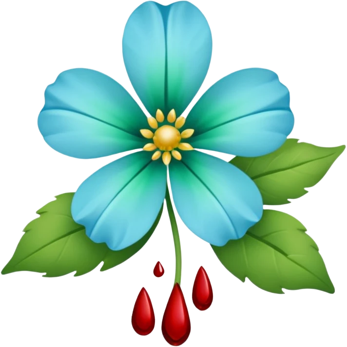light blue/green flower spilling wblood emoji