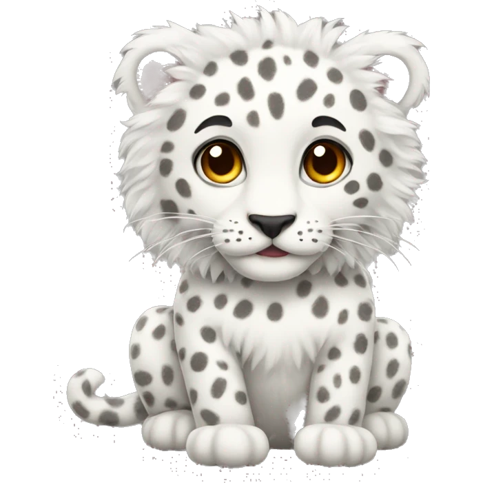 white fluffy leopard emoji
