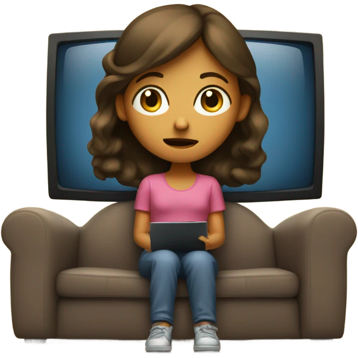 girl watching tv emoji