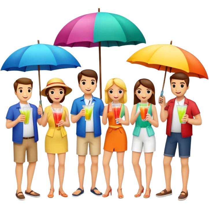 Tropical drinks with friends emoji