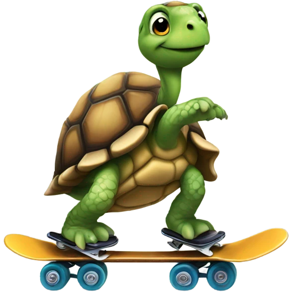 Tortoise riding skates emoji