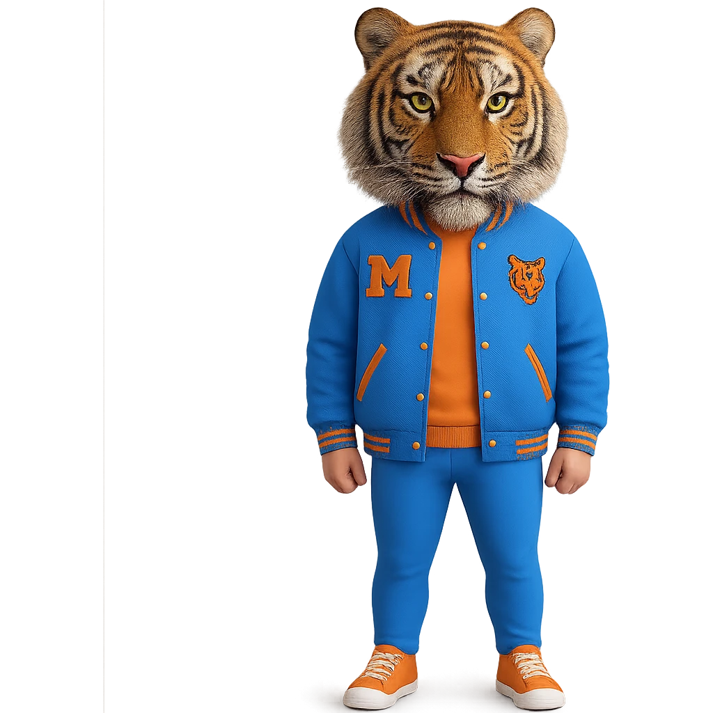 Make the tiger mask more detailed, keeping the original style, with no background emoji