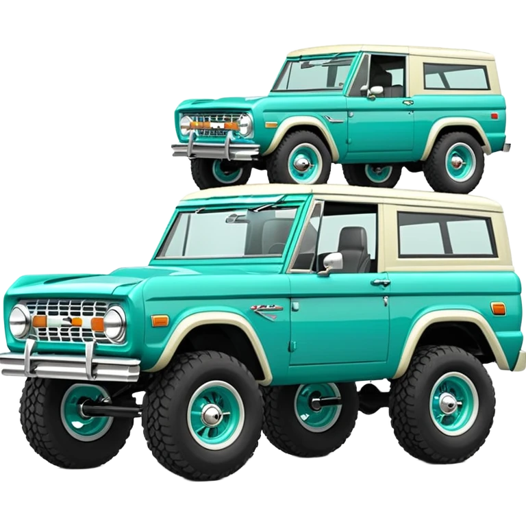 turquoise green classic ford bronco with slot mag wheels emoji
