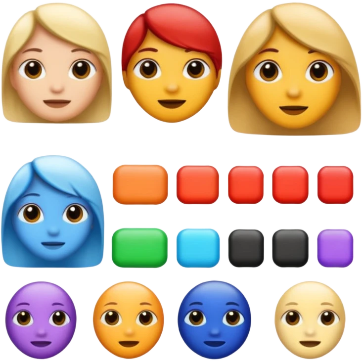 different color of the skin emoji