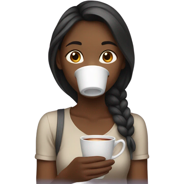 Girl drinking tea emoji