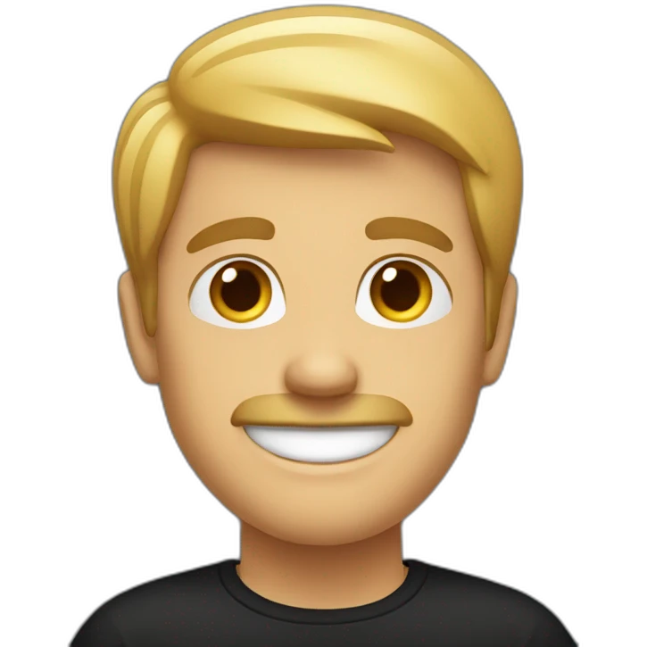 smiling man in black shirt emoji