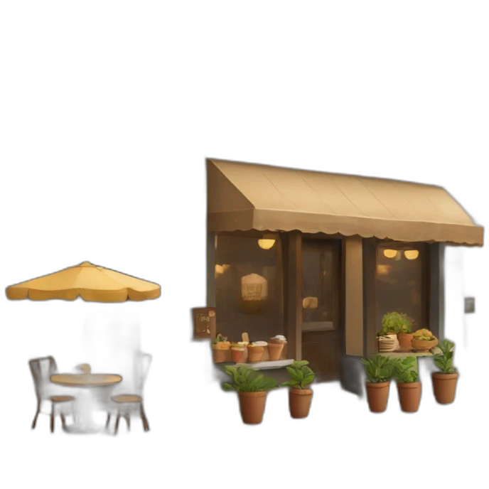 Outside of an Italian coffee shop and bar on a corner downtown  emoji