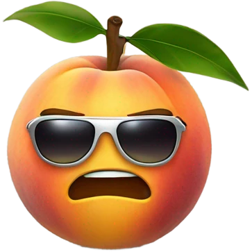 Peach fruit wearing sunglasses holding guns  emoji