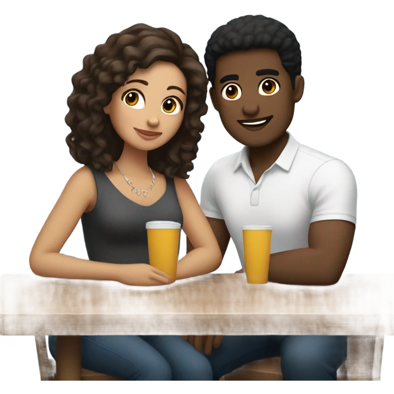 latina girlfriend black and white boyfriend brown hair on a date   emoji