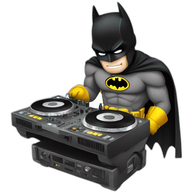 batman playing dj emoji