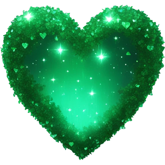 magic sparkling forest green heart emoji