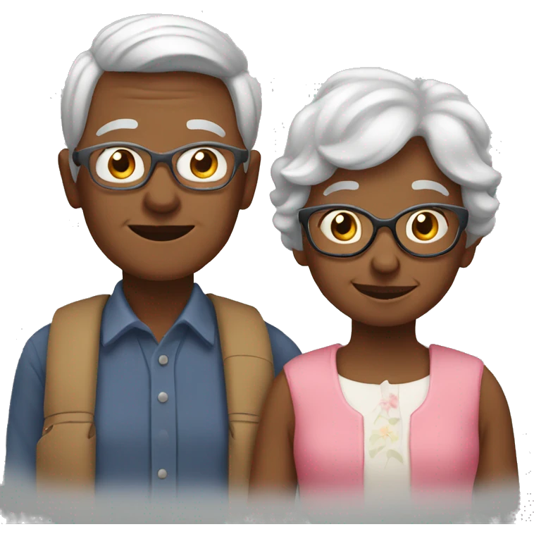 Grandma with a boy and girl emoji