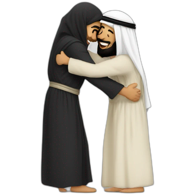 Juif et arab hug emoji