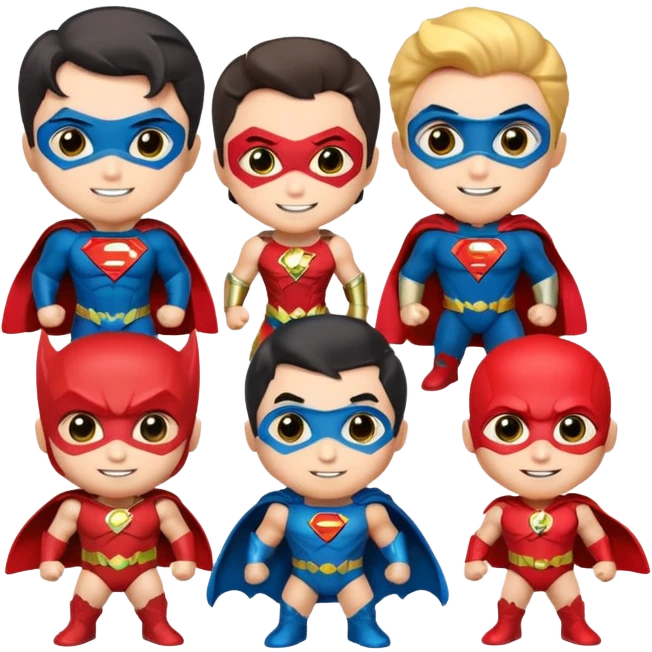 Justice League chibi versions of heroes emoji