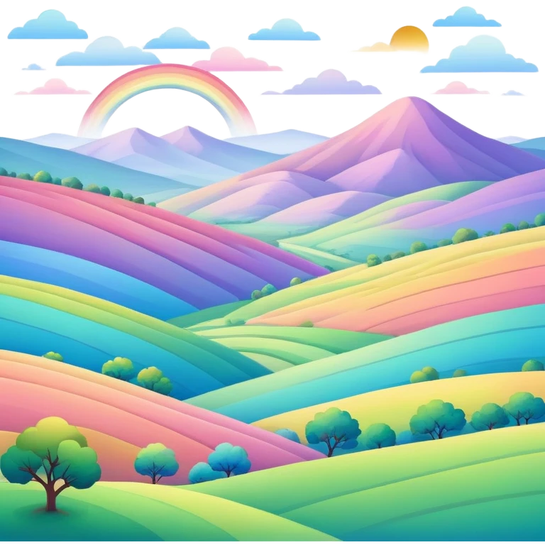  pastel rainbow valley landscape  emoji