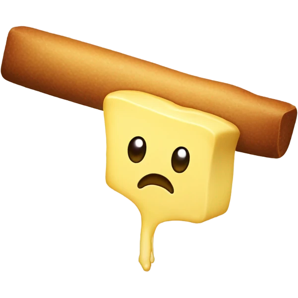 a stick of butter thats very sad emoji