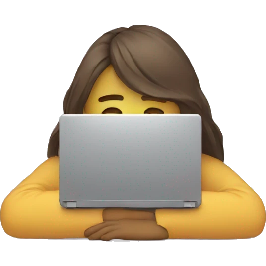sad person with laptop emoji