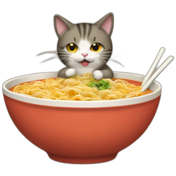 cat eating ramen emoji