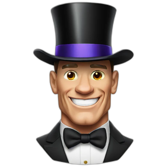 John cena with top hat emoji