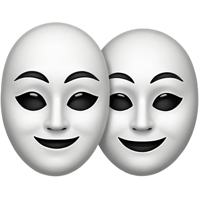 Two mask one is happy the other is sad emoji