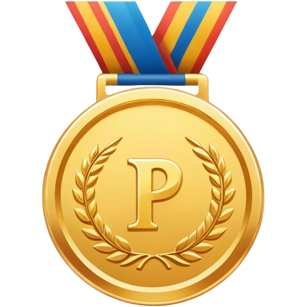 A gold medal with the words "PrimeCopy" written in the middle emoji