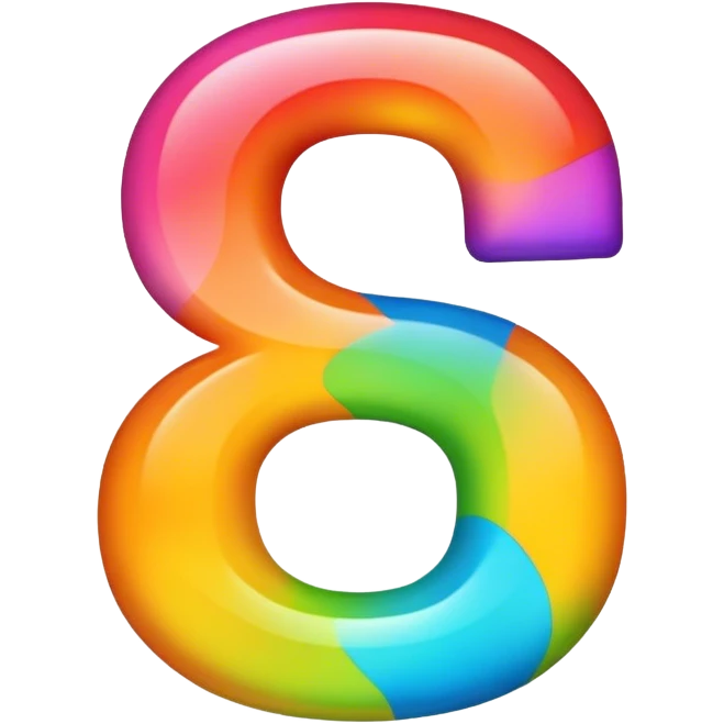 number 8 with painted with nultiple colurs emoji