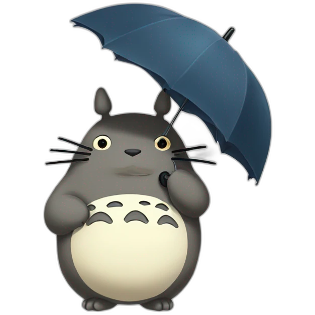 Totoro holding a umbrella emoji