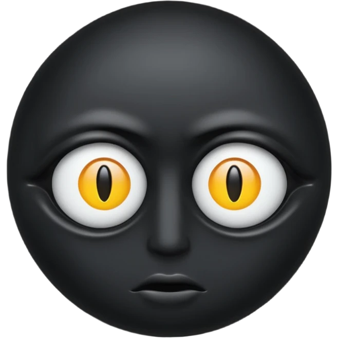 Minimal emoji, single eye made of black metal, pupil replaced by a solid metal number 8, restrained gothic symbolism, avant-garde minimalism, no glow, no neon, flat emoji style, centered, transparent background emoji