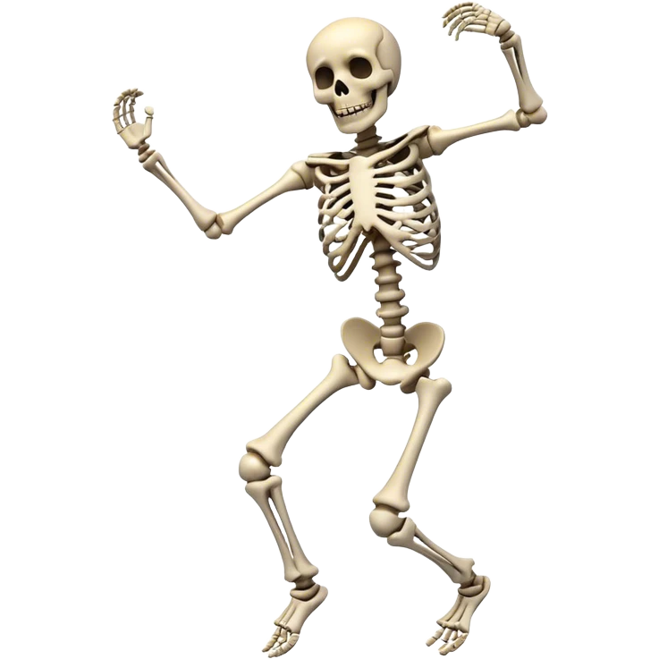 Skeleton going crazy emoji