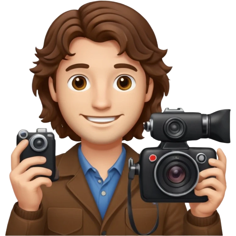 guy with brown wavy hair, holding camera 



















 emoji
