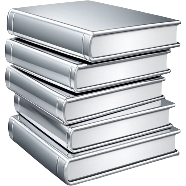 stack of silver books, aesthetics  emoji