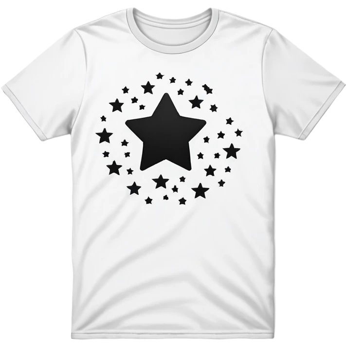 graphic tee shirt with stars design emoji