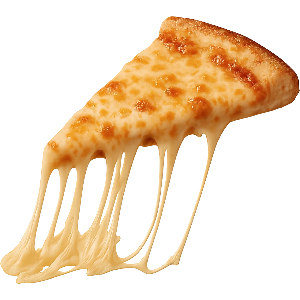a slice of pizza with melting cheese emoji