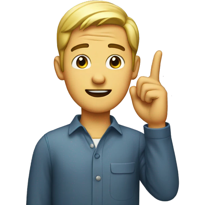 man pointing at his ear emoji