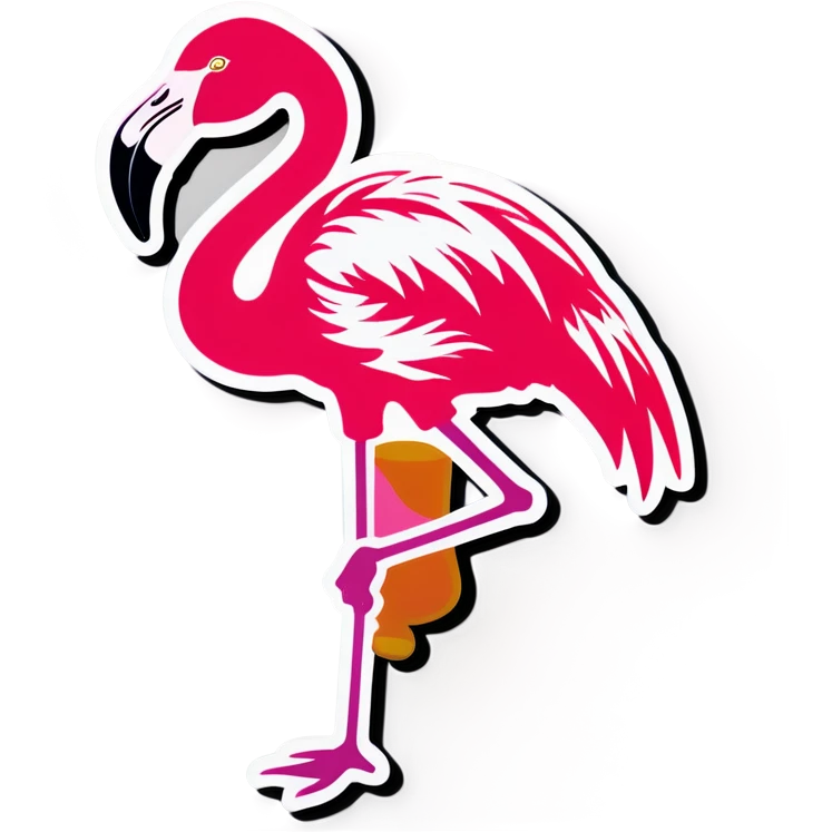 Flamingo drinking champagne emoji