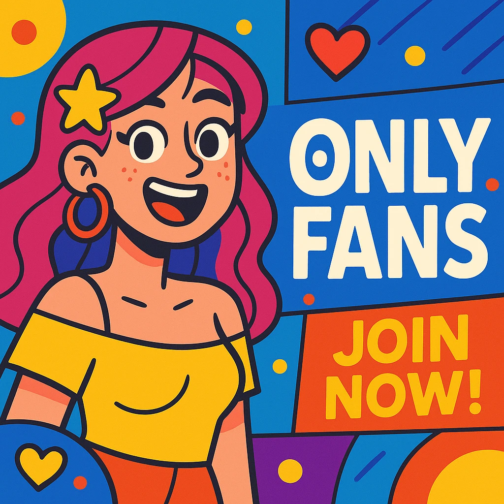 playful and colorful OnlyFans ad banner with a fun, engaging vibe emoji