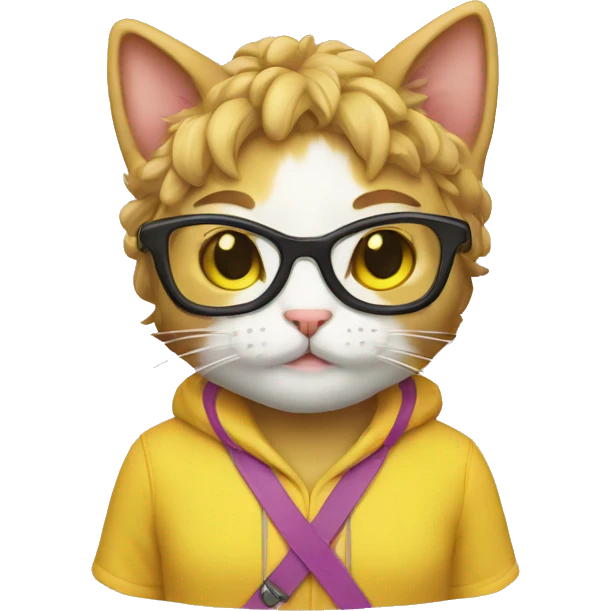 Cat nerd yellow emoji lesbian emoji